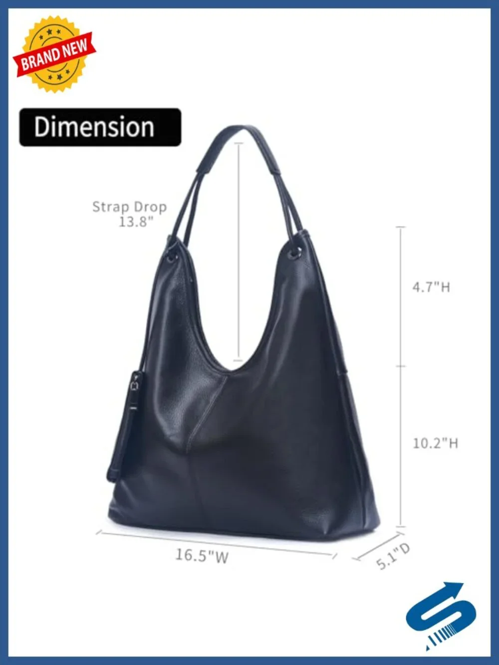 Genuine Leather Hobo Shoulder Bag Large Slouchy Purse for Women Work Shopping